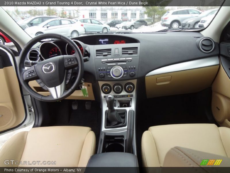 Crystal White Pearl Mica / Dune Beige 2010 Mazda MAZDA3 s Grand Touring 4 Door