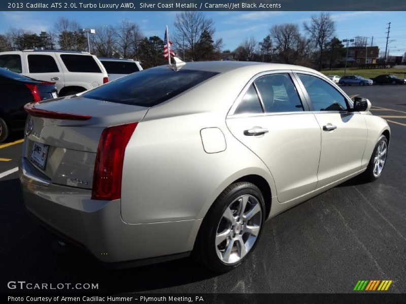 Silver Coast Metallic / Caramel/Jet Black Accents 2013 Cadillac ATS 2.0L Turbo Luxury AWD