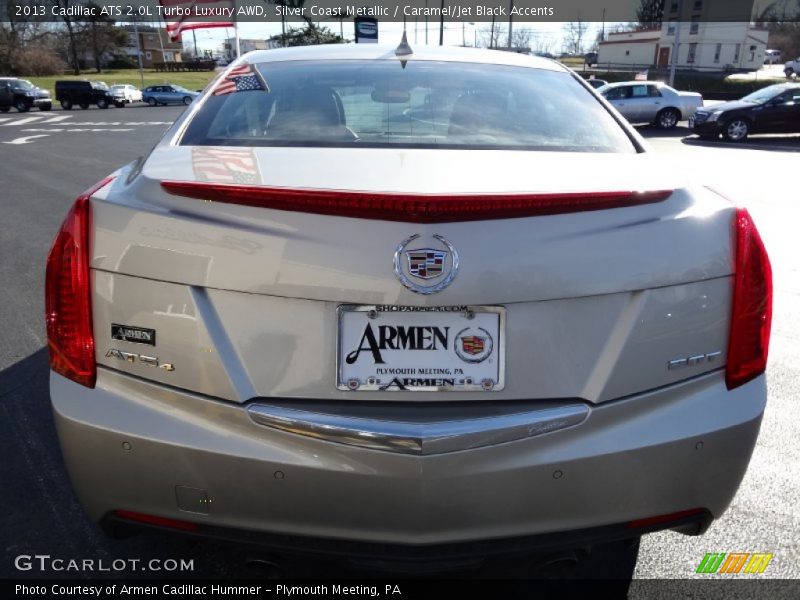 Silver Coast Metallic / Caramel/Jet Black Accents 2013 Cadillac ATS 2.0L Turbo Luxury AWD