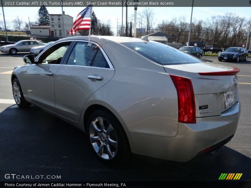 Silver Coast Metallic / Caramel/Jet Black Accents 2013 Cadillac ATS 2.0L Turbo Luxury AWD