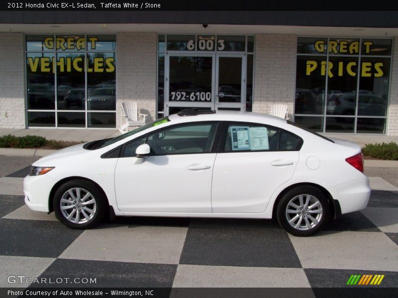 Taffeta White / Stone 2012 Honda Civic EX-L Sedan