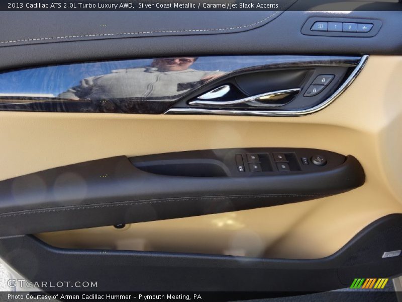 Silver Coast Metallic / Caramel/Jet Black Accents 2013 Cadillac ATS 2.0L Turbo Luxury AWD