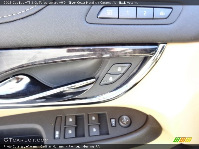 Silver Coast Metallic / Caramel/Jet Black Accents 2013 Cadillac ATS 2.0L Turbo Luxury AWD