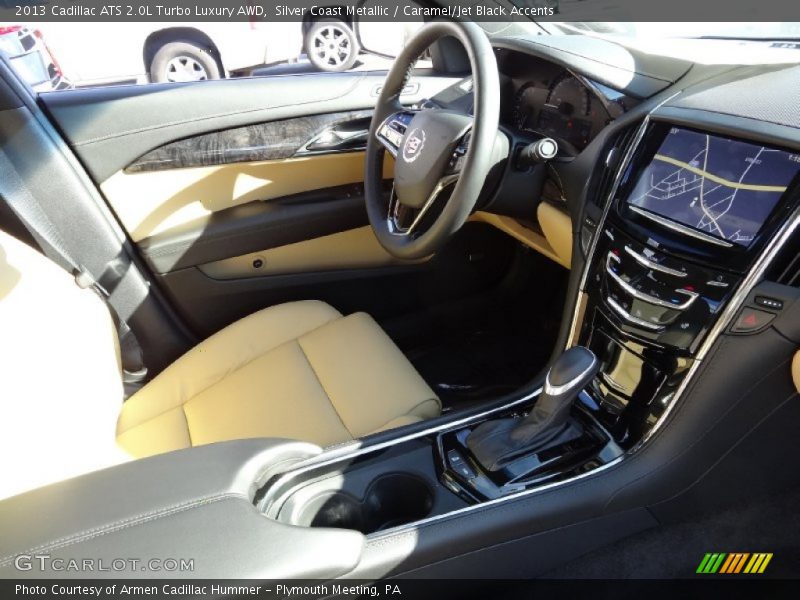 Silver Coast Metallic / Caramel/Jet Black Accents 2013 Cadillac ATS 2.0L Turbo Luxury AWD