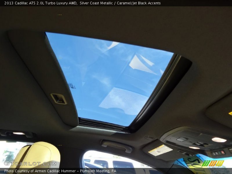 Silver Coast Metallic / Caramel/Jet Black Accents 2013 Cadillac ATS 2.0L Turbo Luxury AWD