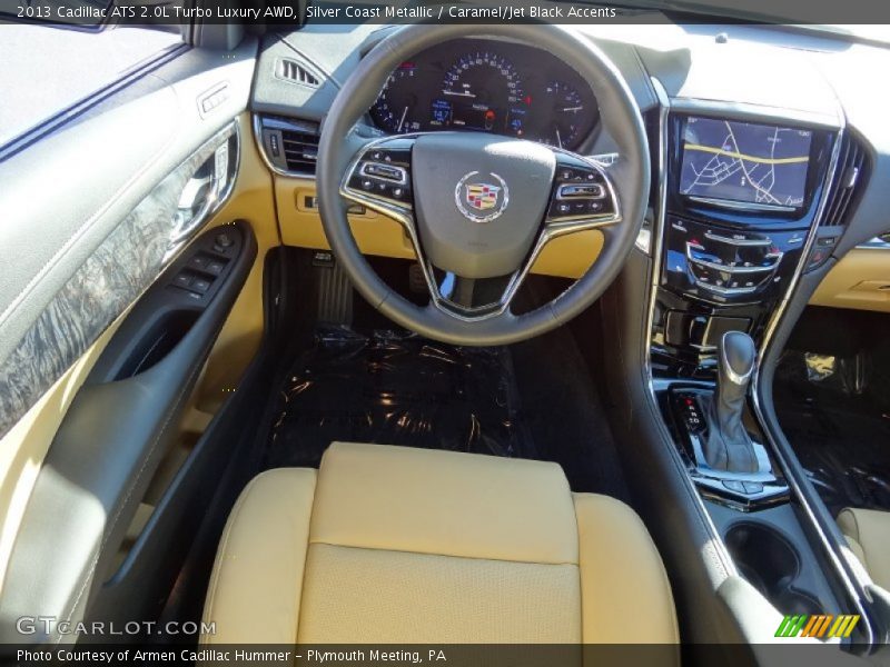 Silver Coast Metallic / Caramel/Jet Black Accents 2013 Cadillac ATS 2.0L Turbo Luxury AWD