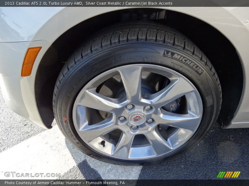 Silver Coast Metallic / Caramel/Jet Black Accents 2013 Cadillac ATS 2.0L Turbo Luxury AWD