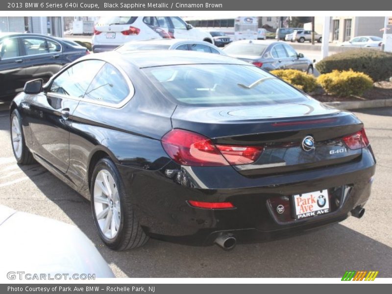 Black Sapphire Metallic / Cinnamon Brown 2013 BMW 6 Series 640i Coupe