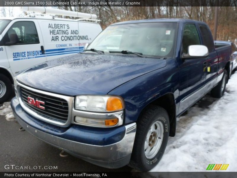 Indigo Blue Metallic / Graphite 2000 GMC Sierra 1500 SLE Extended Cab 4x4