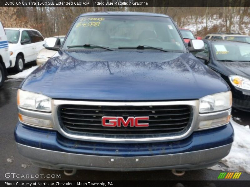 Indigo Blue Metallic / Graphite 2000 GMC Sierra 1500 SLE Extended Cab 4x4