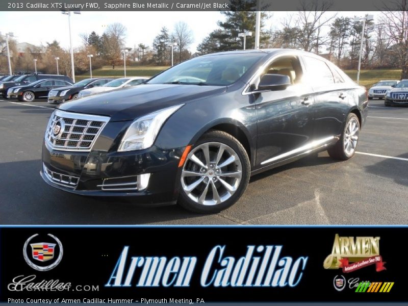 Sapphire Blue Metallic / Caramel/Jet Black 2013 Cadillac XTS Luxury FWD