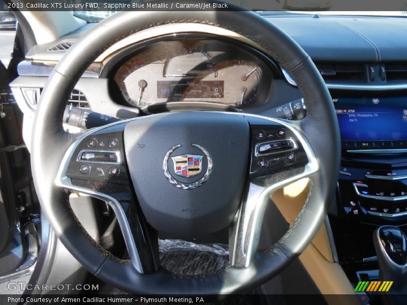 Sapphire Blue Metallic / Caramel/Jet Black 2013 Cadillac XTS Luxury FWD