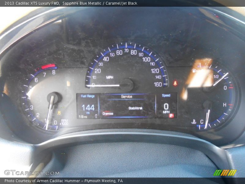 Sapphire Blue Metallic / Caramel/Jet Black 2013 Cadillac XTS Luxury FWD