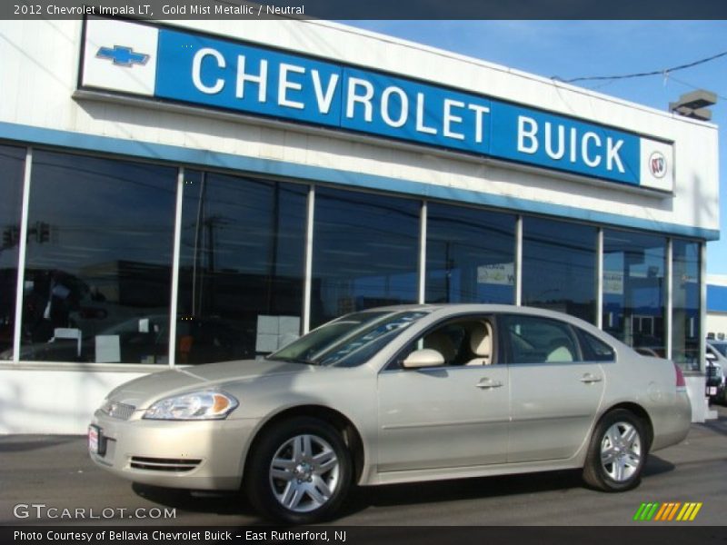 Gold Mist Metallic / Neutral 2012 Chevrolet Impala LT