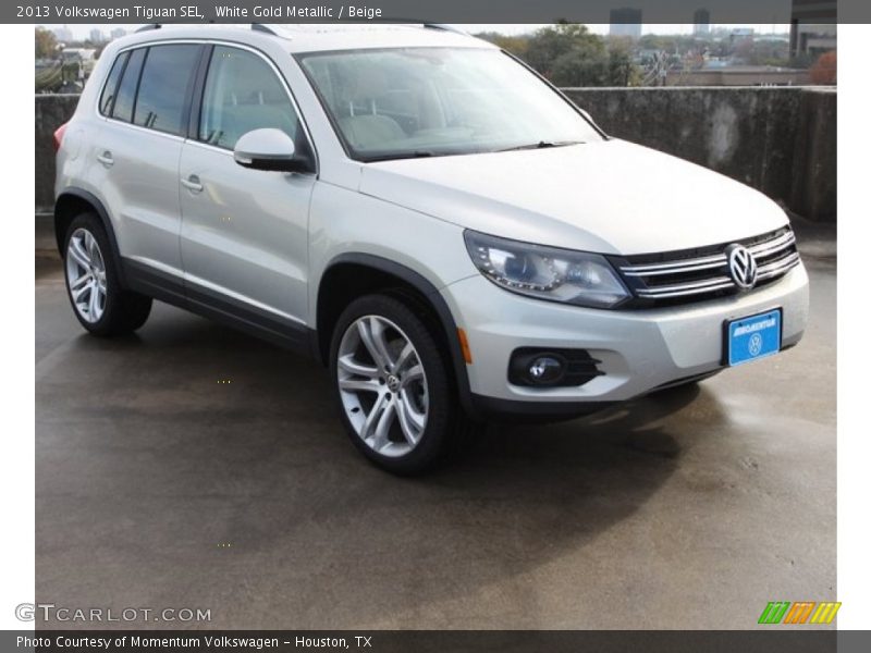 White Gold Metallic / Beige 2013 Volkswagen Tiguan SEL