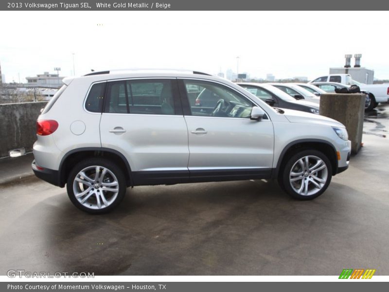 White Gold Metallic / Beige 2013 Volkswagen Tiguan SEL
