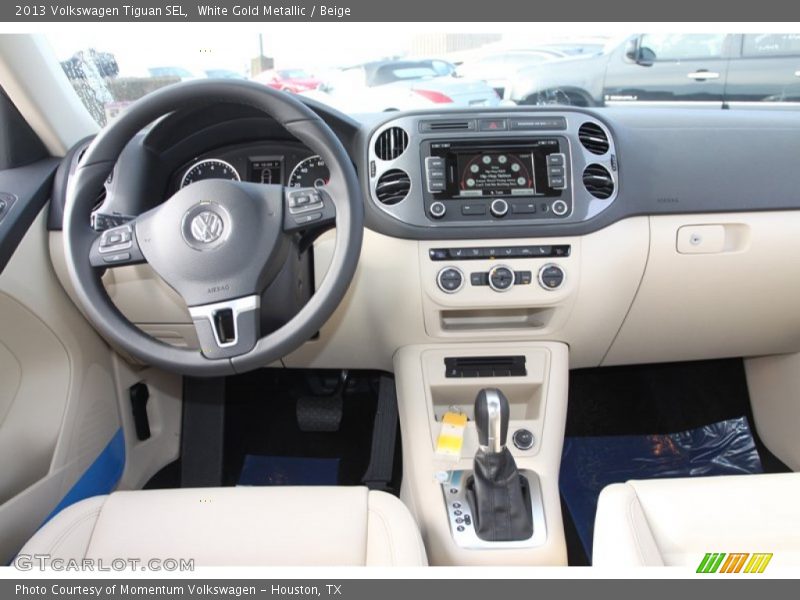 White Gold Metallic / Beige 2013 Volkswagen Tiguan SEL
