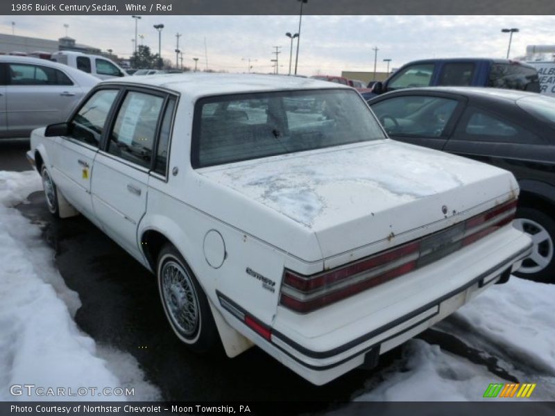 White / Red 1986 Buick Century Sedan