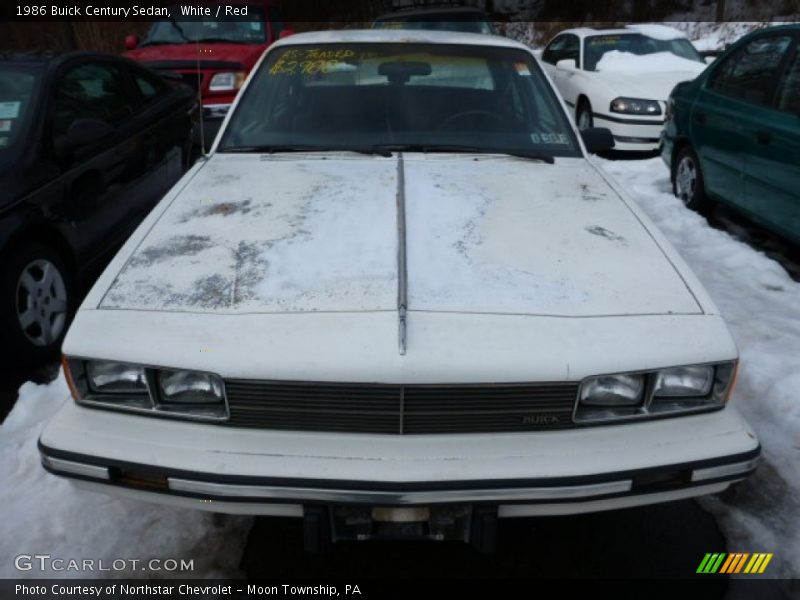 White / Red 1986 Buick Century Sedan