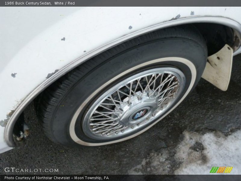 White / Red 1986 Buick Century Sedan
