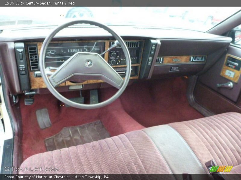 White / Red 1986 Buick Century Sedan