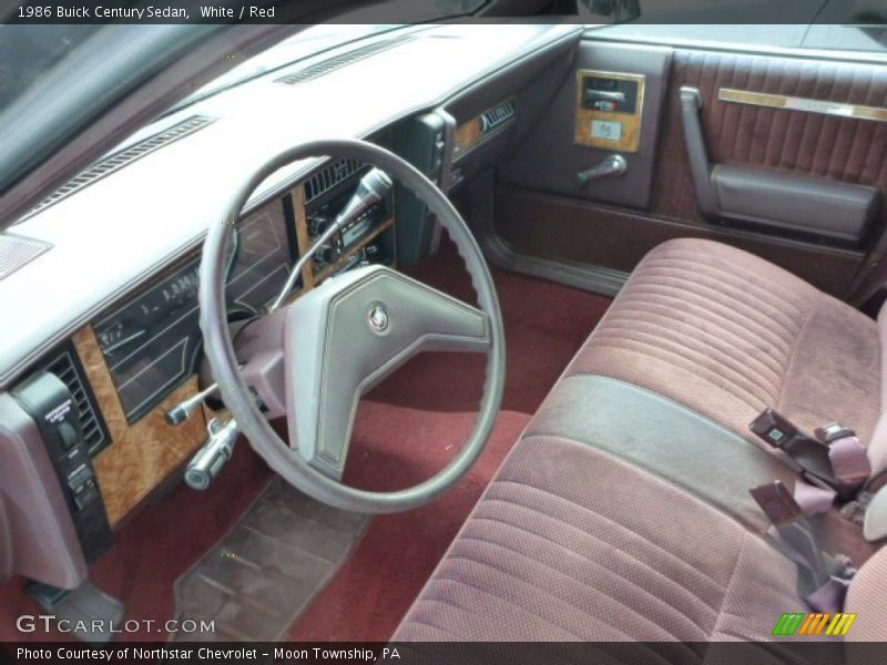 White / Red 1986 Buick Century Sedan