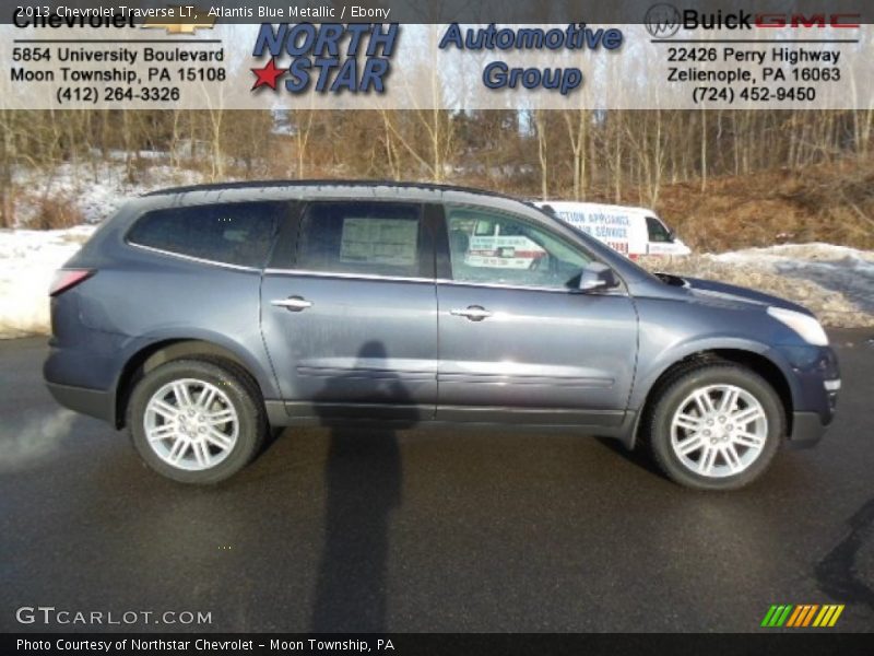Atlantis Blue Metallic / Ebony 2013 Chevrolet Traverse LT