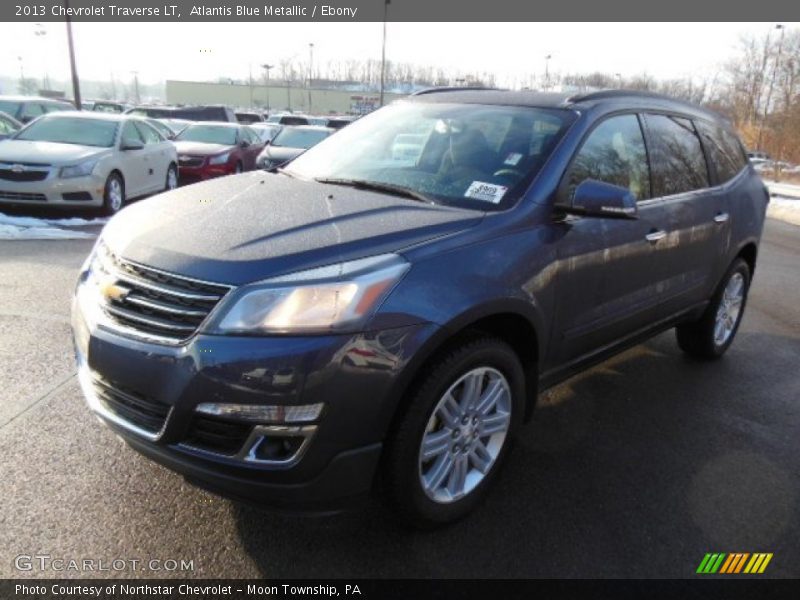 Atlantis Blue Metallic / Ebony 2013 Chevrolet Traverse LT