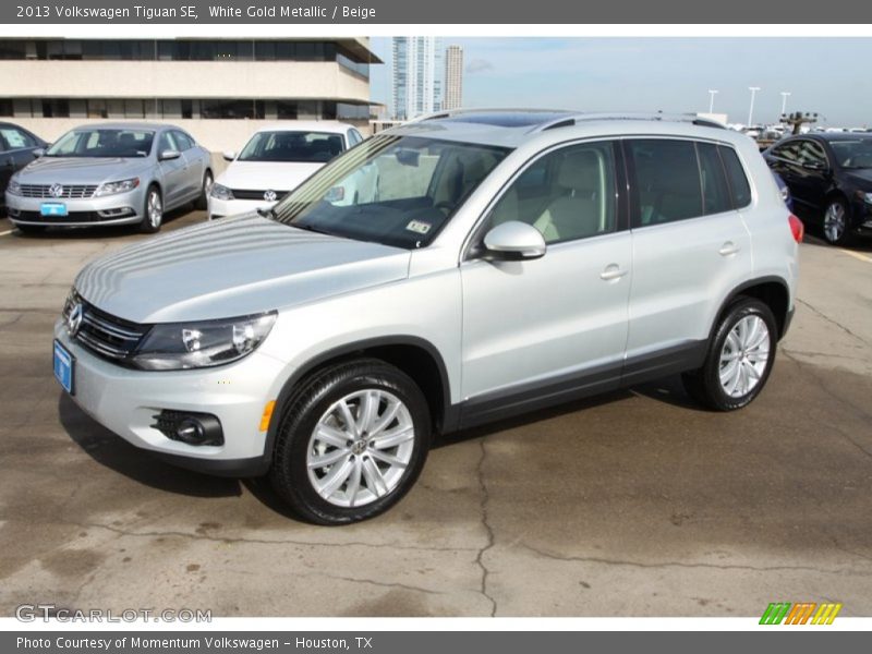 White Gold Metallic / Beige 2013 Volkswagen Tiguan SE
