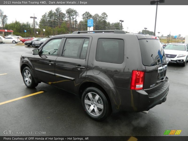 Dark Amber Metallic / Beige 2013 Honda Pilot Touring 4WD