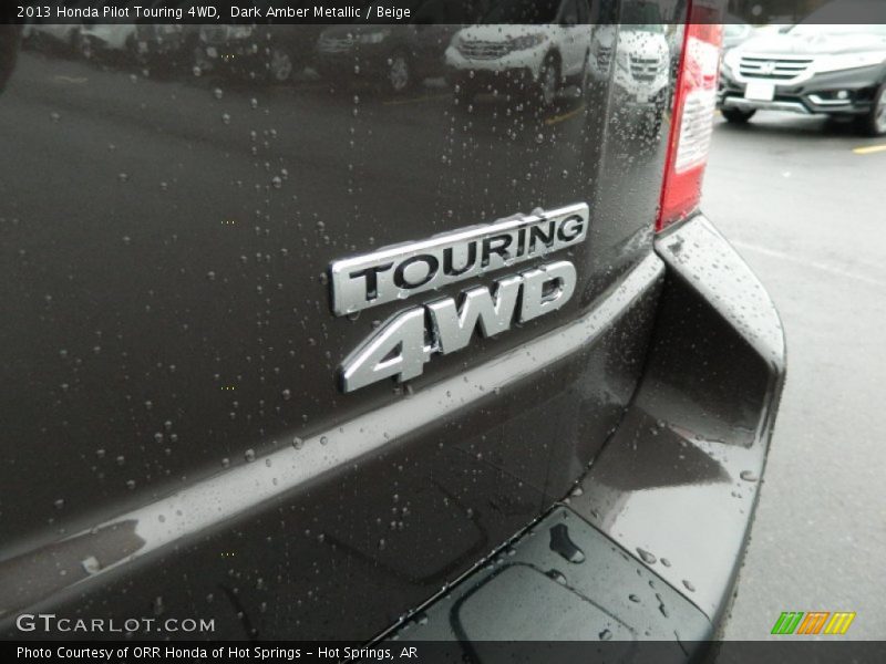Dark Amber Metallic / Beige 2013 Honda Pilot Touring 4WD