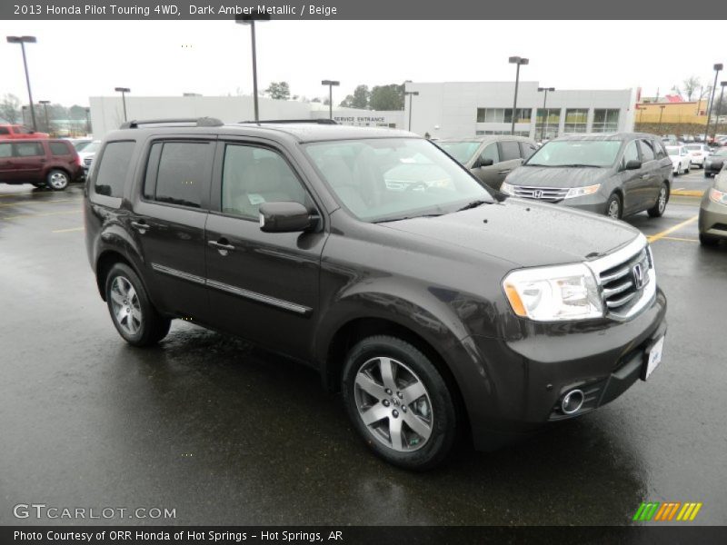 Dark Amber Metallic / Beige 2013 Honda Pilot Touring 4WD