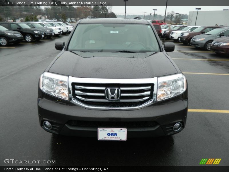 Dark Amber Metallic / Beige 2013 Honda Pilot Touring 4WD