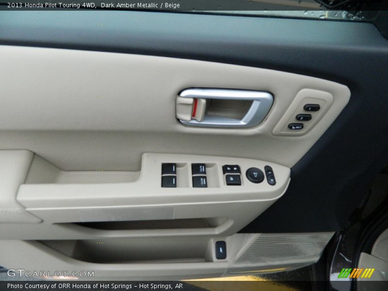 Dark Amber Metallic / Beige 2013 Honda Pilot Touring 4WD