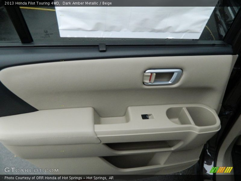 Dark Amber Metallic / Beige 2013 Honda Pilot Touring 4WD