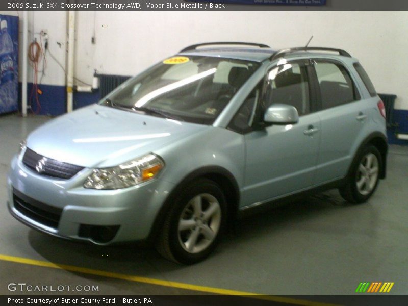 Vapor Blue Metallic / Black 2009 Suzuki SX4 Crossover Technology AWD