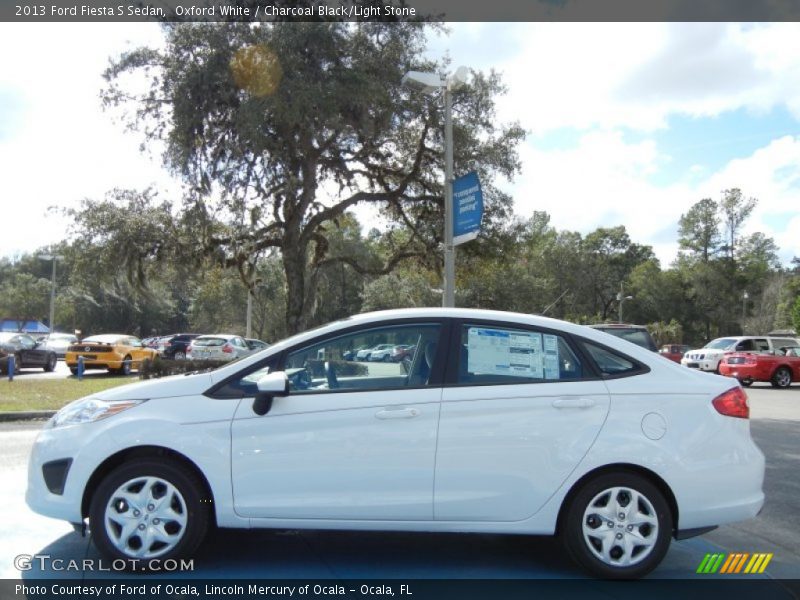 Oxford White / Charcoal Black/Light Stone 2013 Ford Fiesta S Sedan