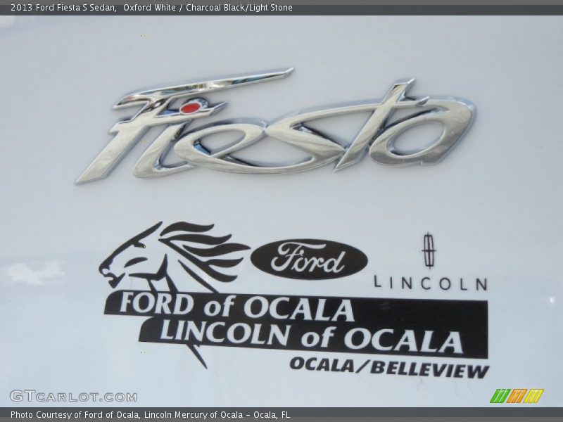 Oxford White / Charcoal Black/Light Stone 2013 Ford Fiesta S Sedan