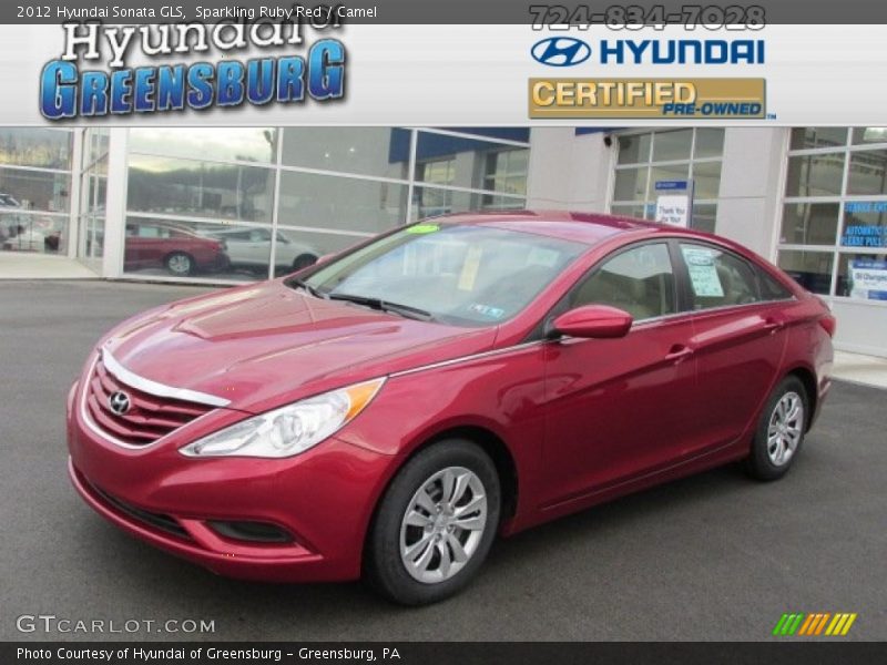 Sparkling Ruby Red / Camel 2012 Hyundai Sonata GLS