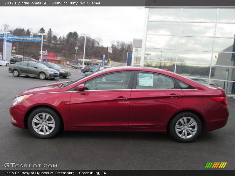Sparkling Ruby Red / Camel 2012 Hyundai Sonata GLS