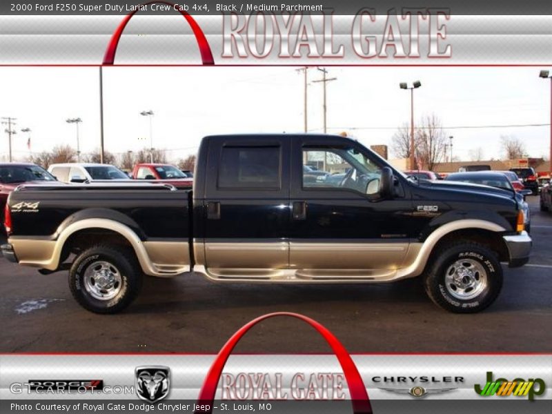 Black / Medium Parchment 2000 Ford F250 Super Duty Lariat Crew Cab 4x4