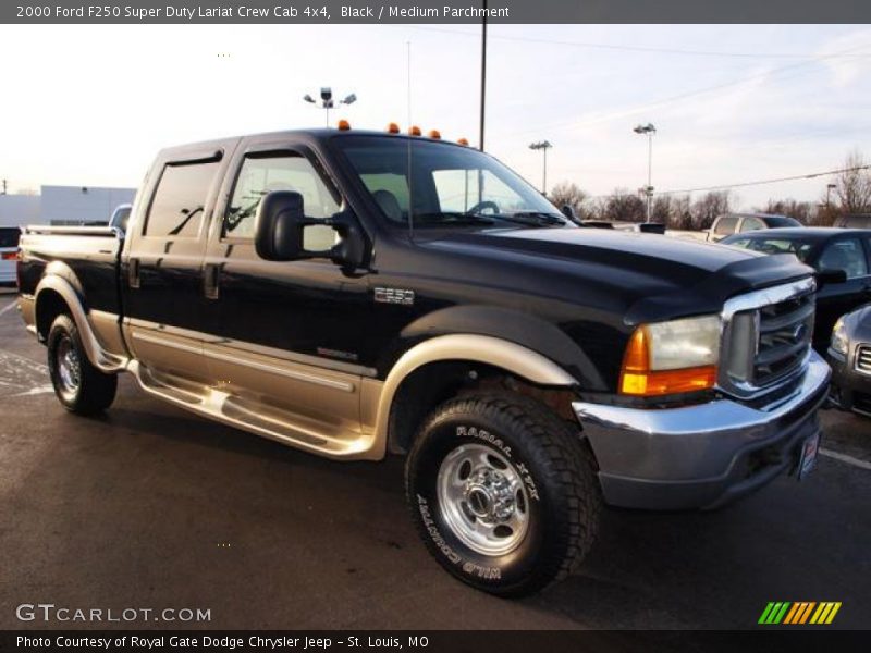 Black / Medium Parchment 2000 Ford F250 Super Duty Lariat Crew Cab 4x4