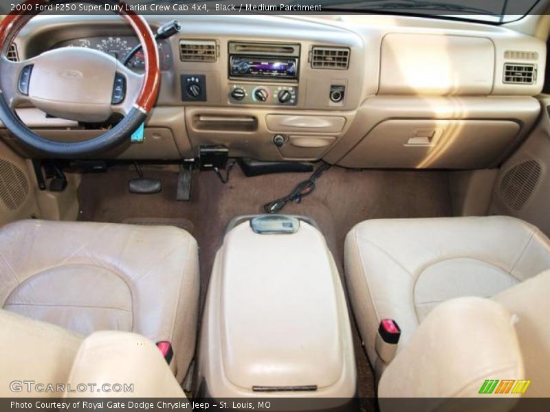 Black / Medium Parchment 2000 Ford F250 Super Duty Lariat Crew Cab 4x4