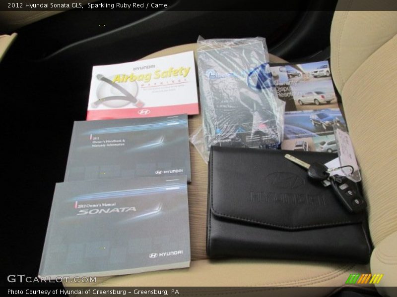 Sparkling Ruby Red / Camel 2012 Hyundai Sonata GLS