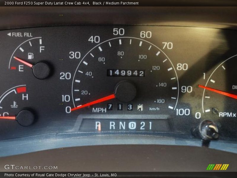 Black / Medium Parchment 2000 Ford F250 Super Duty Lariat Crew Cab 4x4