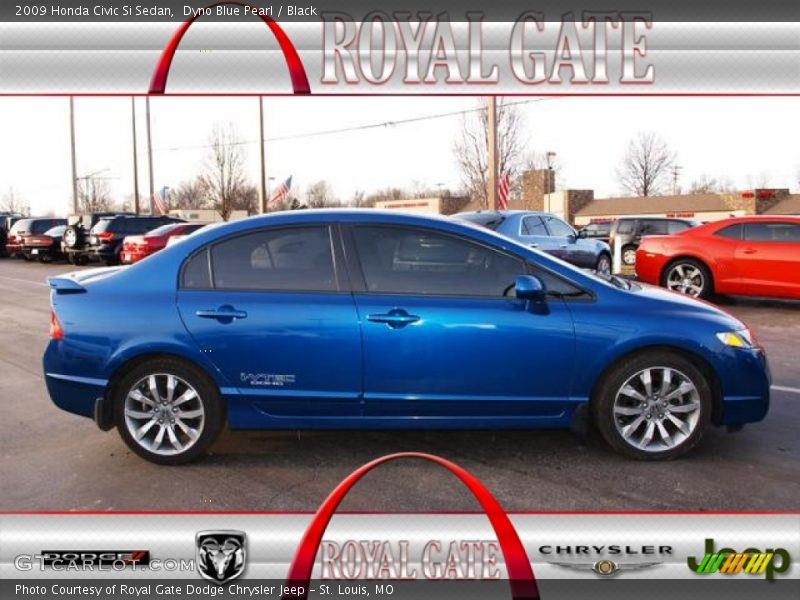 Dyno Blue Pearl / Black 2009 Honda Civic Si Sedan