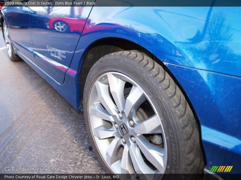 Dyno Blue Pearl / Black 2009 Honda Civic Si Sedan