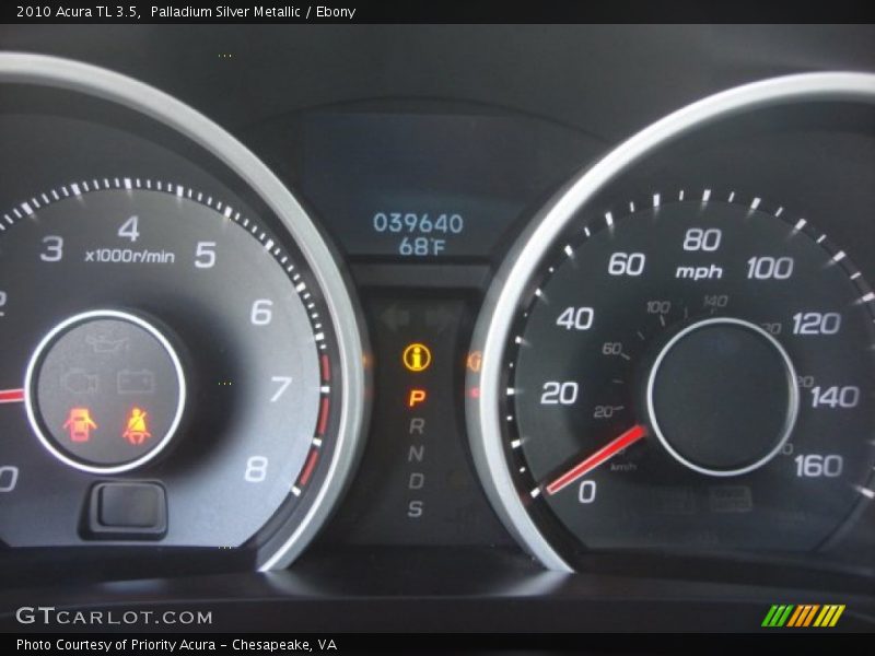 Palladium Silver Metallic / Ebony 2010 Acura TL 3.5