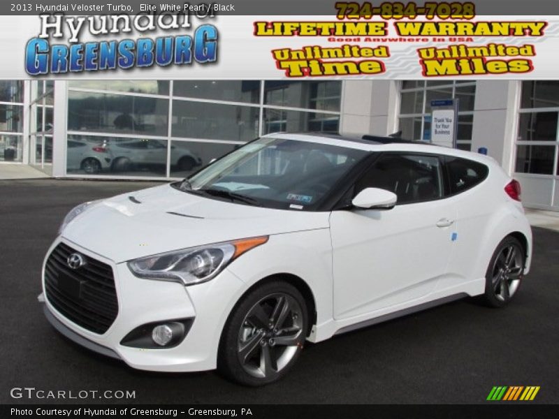 Elite White Pearl / Black 2013 Hyundai Veloster Turbo