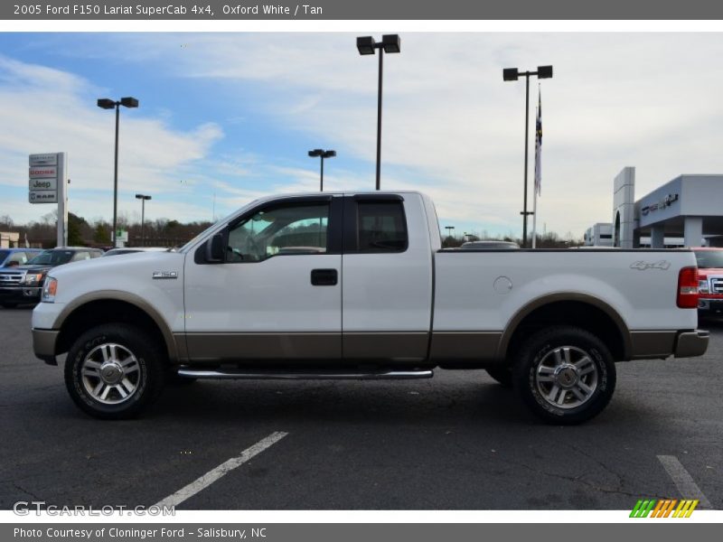 Oxford White / Tan 2005 Ford F150 Lariat SuperCab 4x4